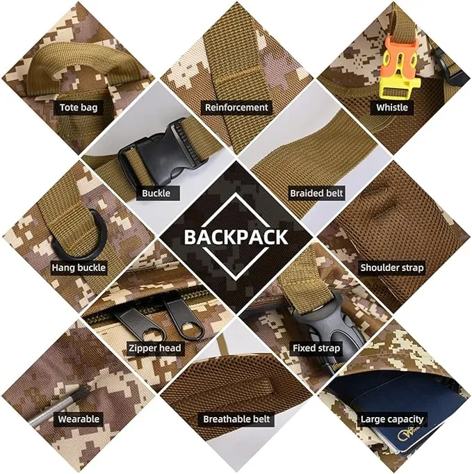 100L Camping Hiking Backpack Molle Rucksack Military Camping Backpacking Daypack