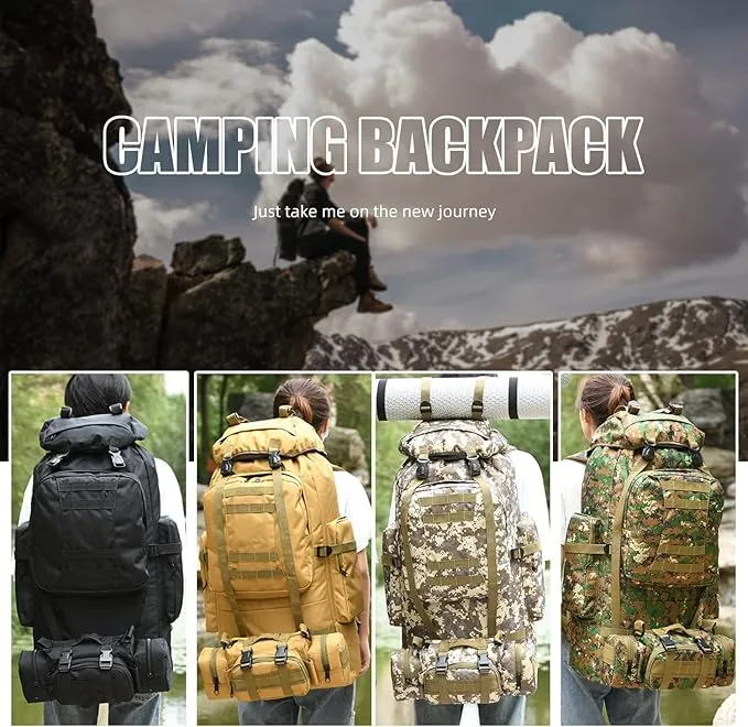 100L Camping Hiking Backpack Molle Rucksack Military Camping Backpacking Daypack