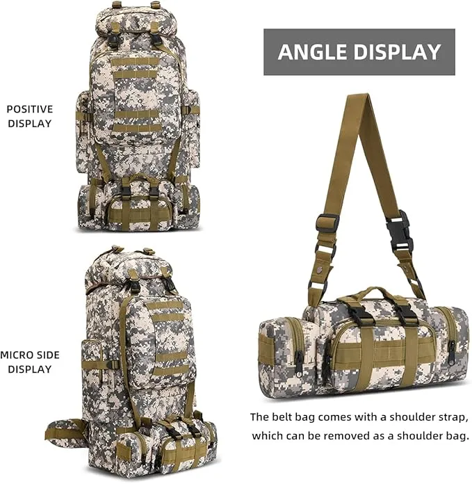 100L Camping Hiking Backpack Molle Rucksack Military Camping Backpacking Daypack