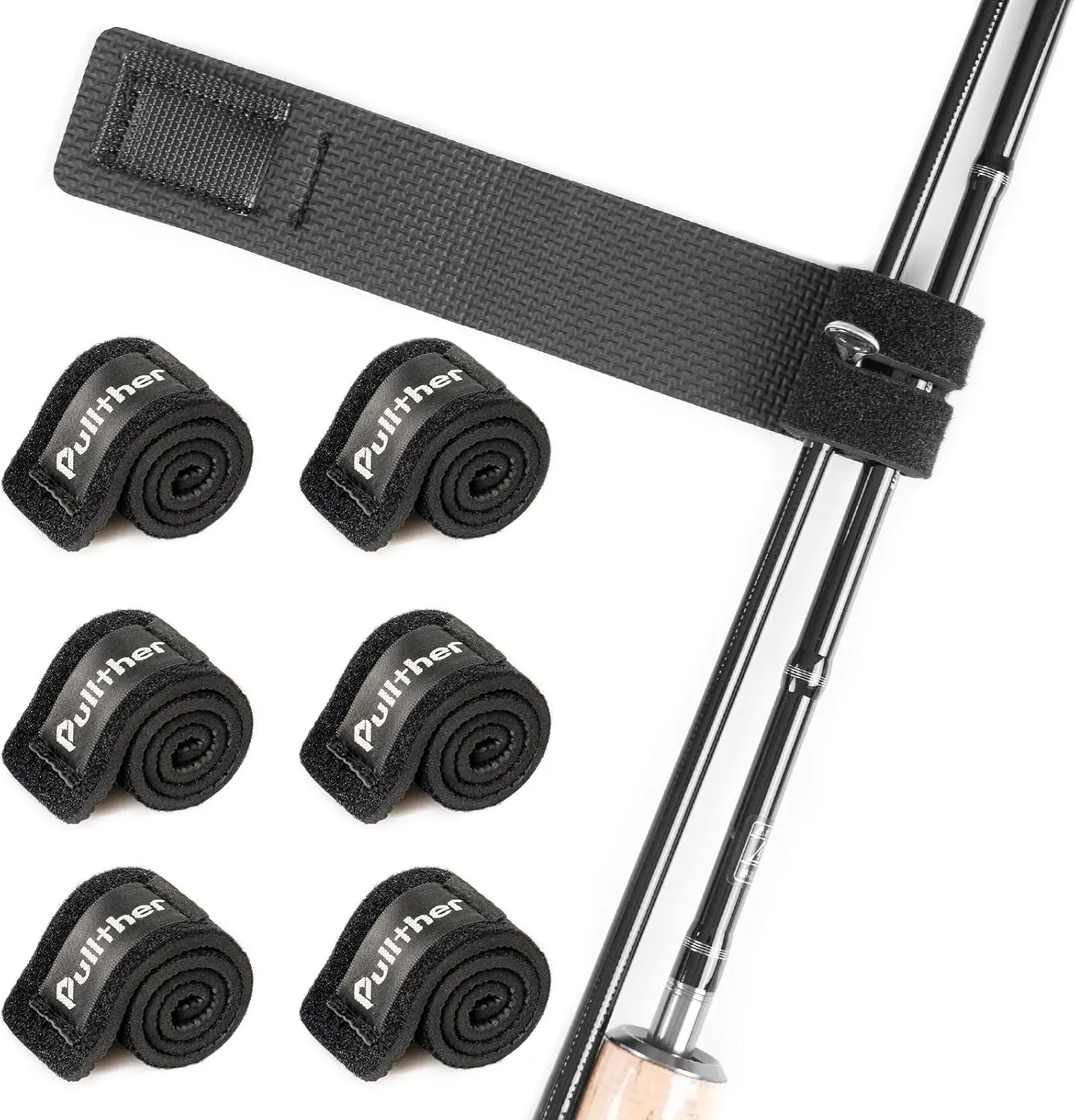 6PCS Pullther Fishing Rod Straps - Ties & Wrap for Casting Rods