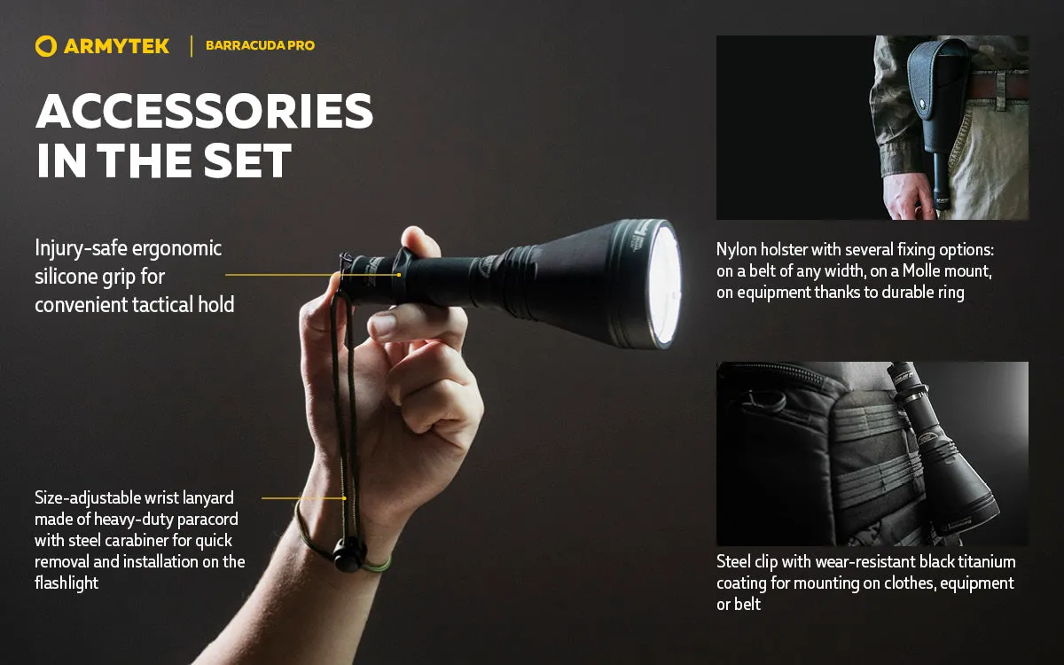 Armytek Barracuda Pro Armytek Barracuda Pro XHP35 HI Warm Light Long Throw Search Light 1400 Lumens
