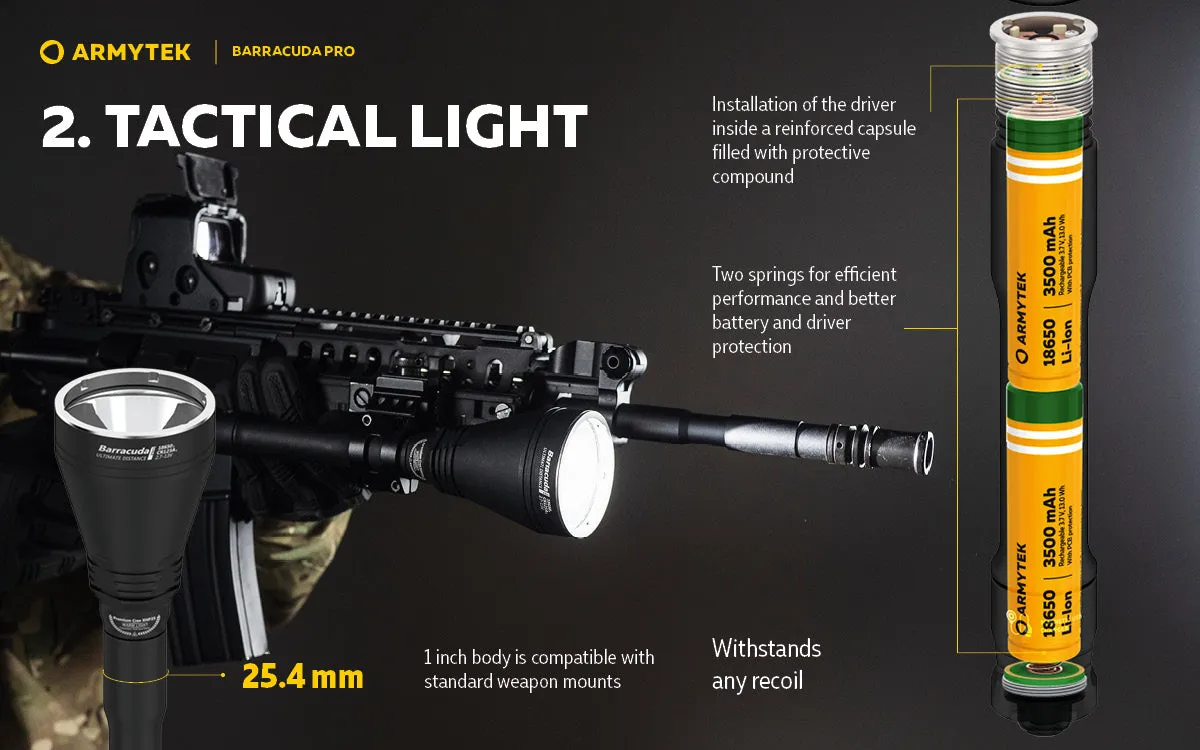 Armytek Barracuda Pro Armytek Barracuda Pro XHP35 HI Warm Light Long Throw Search Light 1400 Lumens