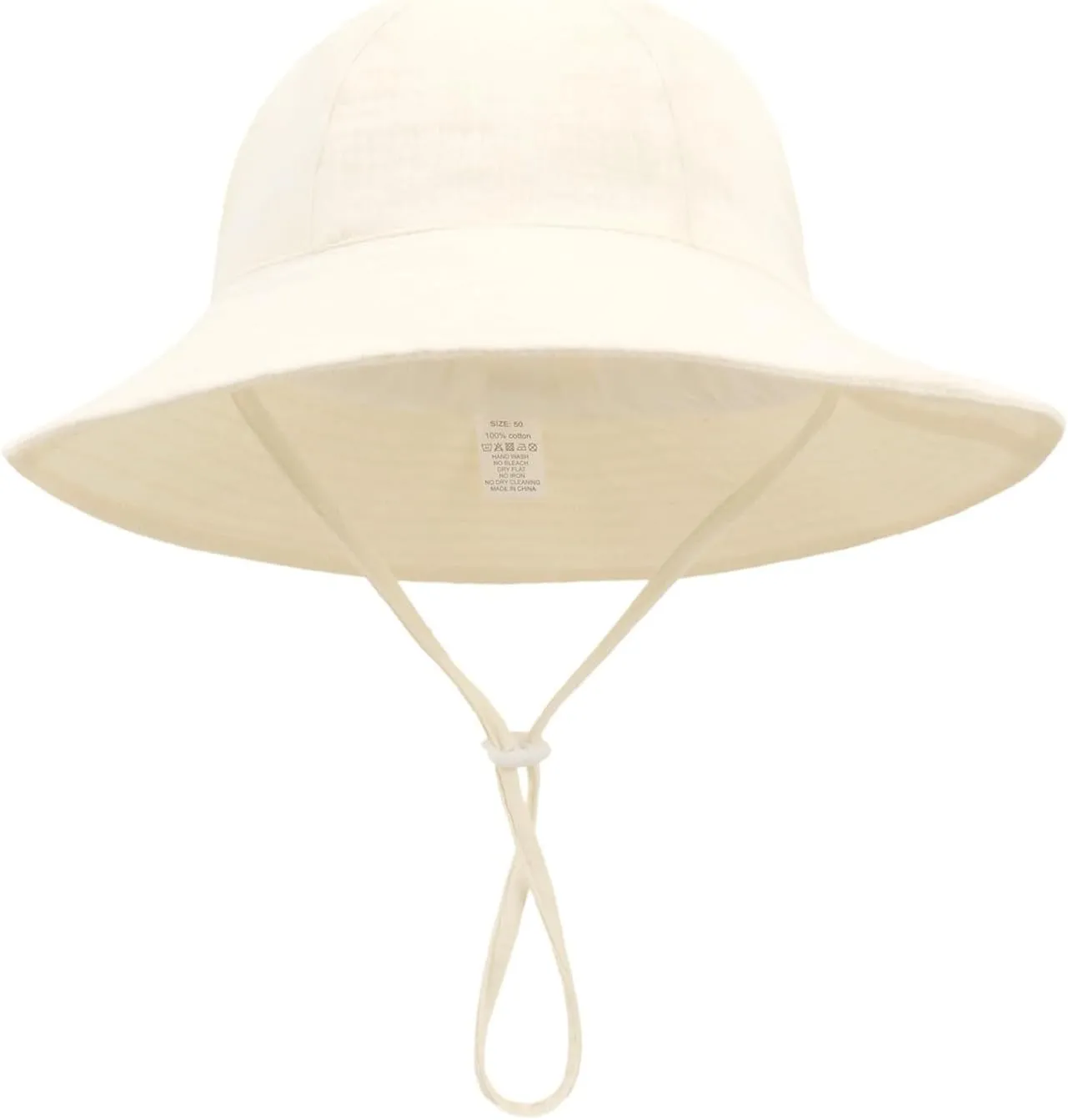 Baby Boys Girls Bucket Caps Plain Basic Wide Brim Adjustable Chin-Strap Lightweight Outdoor Hiking Sun Hats Beach Hat 1-3Y
