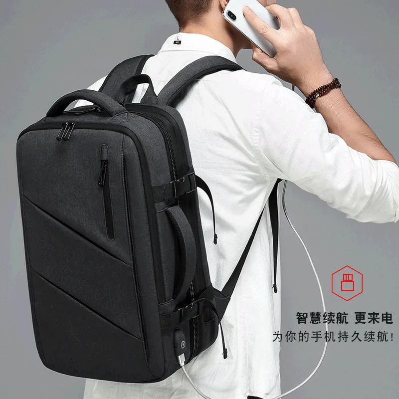 Backpack Can Expand Men's Business Backpack Large Capacity Waterproof