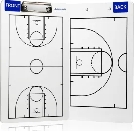 Basketball Clipboard for Coaches, Premium Durable Dry Erase Basketball White Board, Simplicity Sharpens Focus, Tactical Basketball Coaching Clip Boards, Sporting Goods Clipboards, Achiwish