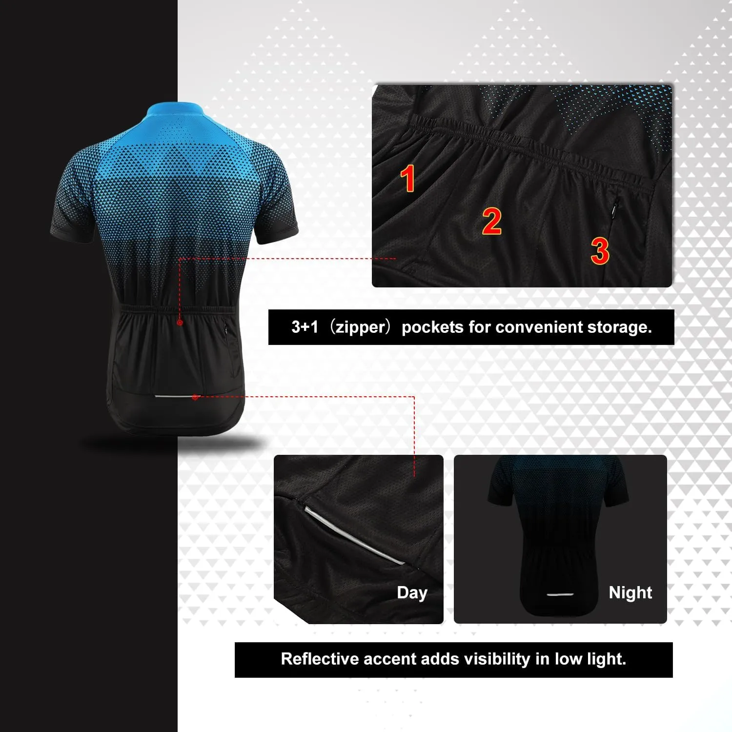 BERGRISAR Men's Cycling Jerseys Short Sleeves Bike Shirt