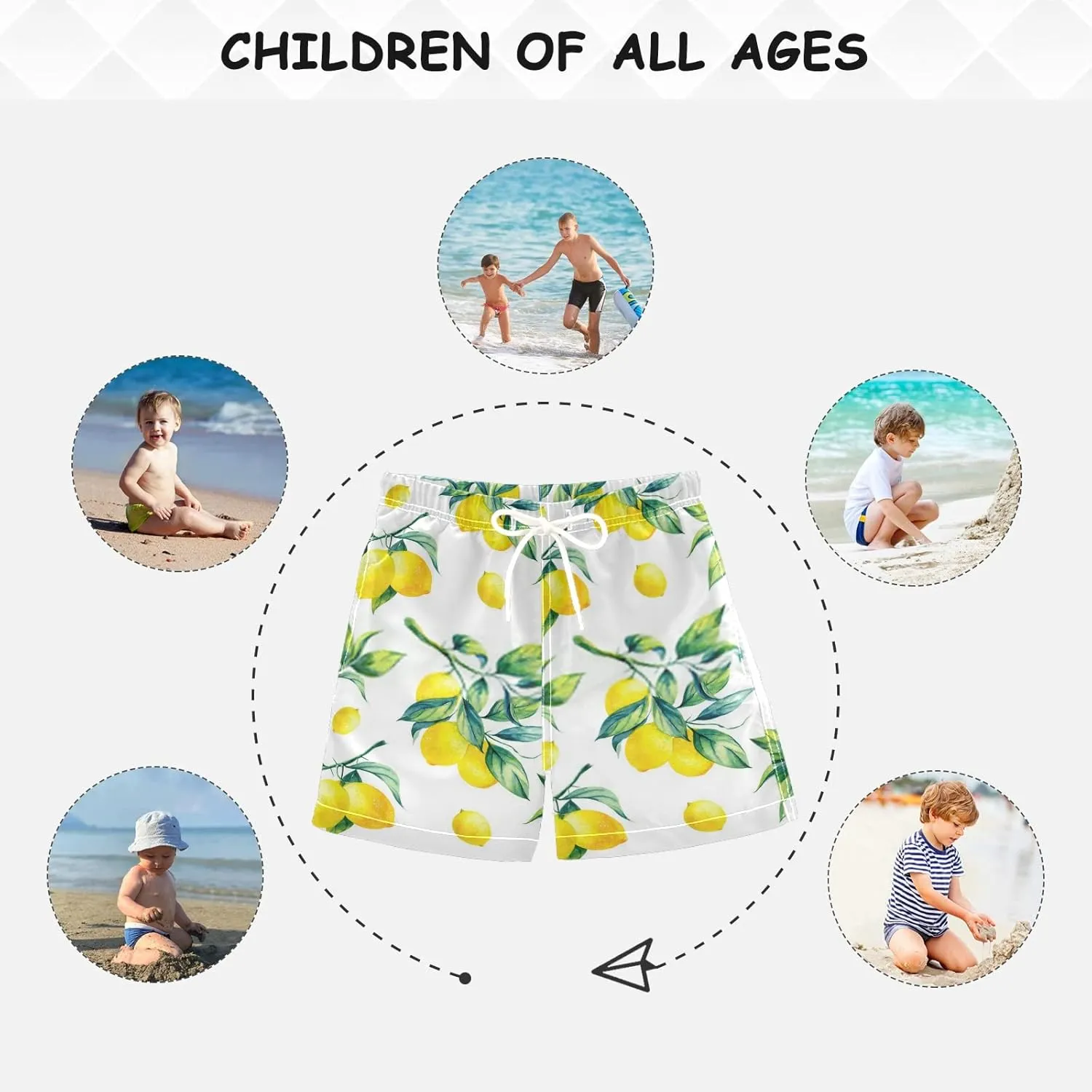 Boys Swim Trunks for 2-14 Years Swim Beach Shorts Baby Kids Swimwear Board Shorts Bathing Suit Hawaii Vacation