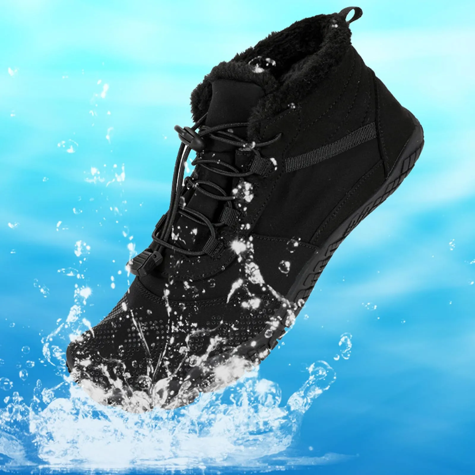 Couple Lace Up Slip-on Soft Outdoor Plush Warm Hiking Snow Boots
