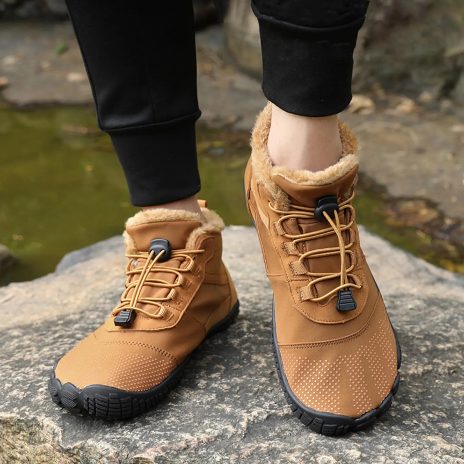 Couple Lace Up Slip-on Soft Outdoor Plush Warm Hiking Snow Boots