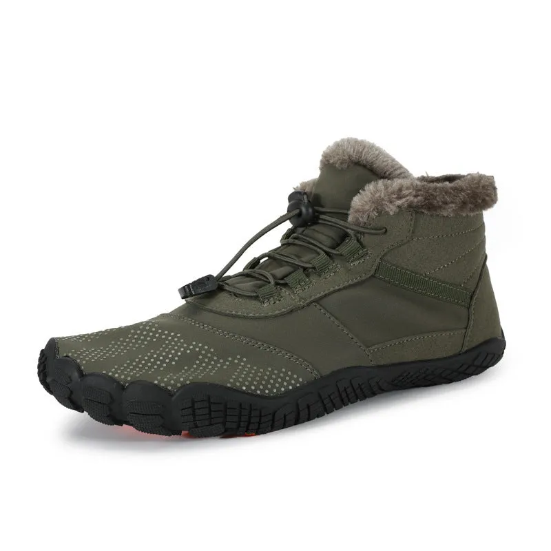 Couple Lace Up Slip-on Soft Outdoor Plush Warm Hiking Snow Boots