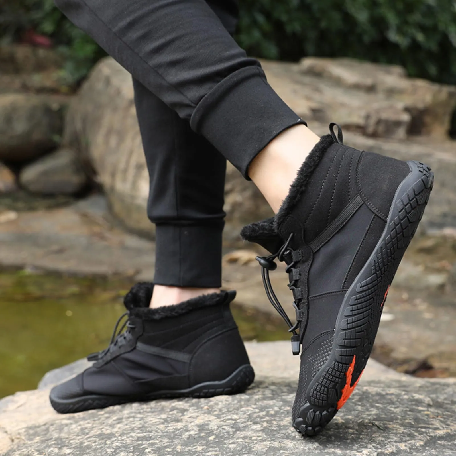 Couple Lace Up Slip-on Soft Outdoor Plush Warm Hiking Snow Boots