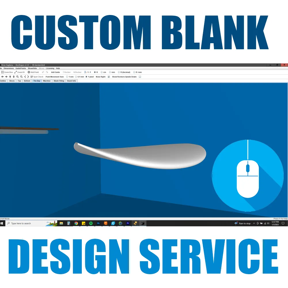 CUSTOM SURFBOARD BLANK DESIGN SERVICE