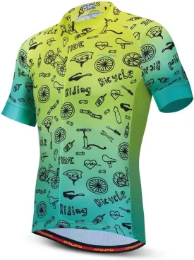 Cycling Jersey Men, Short Sleeve Mountain Bike Shirt Bicycle Clothing for Riding Biking Biker MTB Cyclist Dirt BMX Road