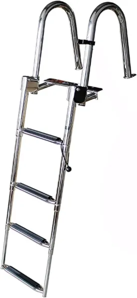 Dock Boat Ladders Telescoping 4 Step Inboard Boat Ladder,Heavy Duty Stainless Steel Pontoon Boat Ladder Folding Dock Ladder for Marine Boat Yacht Swimming Pool