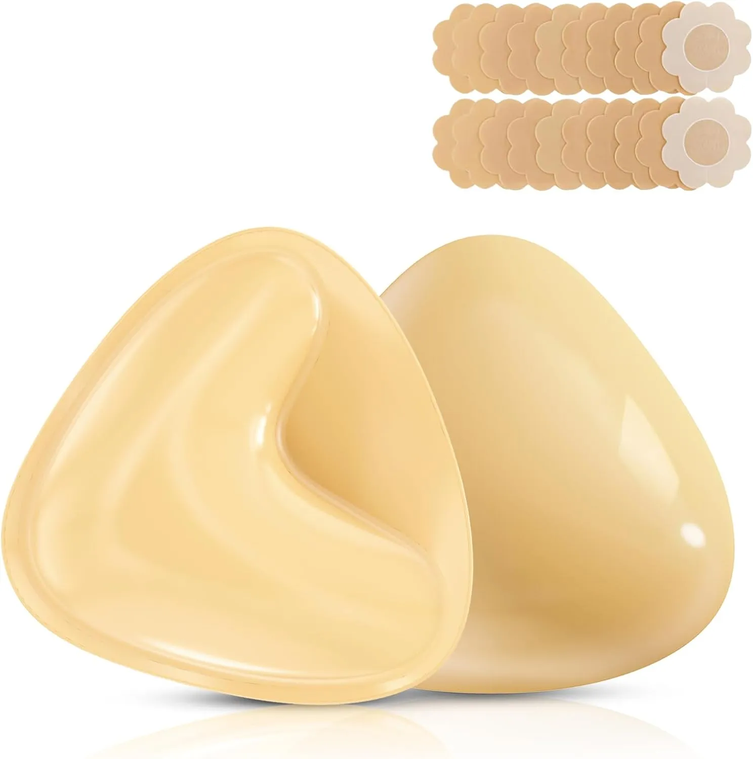 Double Sided Sticky Bra Inserts Reusable Push Up Lift Self Adhesive Bra Pads for Bikini Swimsuit Sports Strapless Bra