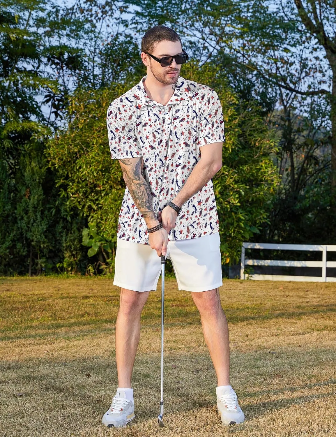 Golf Polo Shirts for Men Funny Short Sleeve Polo Shirts Golf Gifts Quick Dry Moisture Wicking Mens Hawaiian Polos Shirt