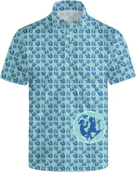 Golf Polo Shirts for Men Funny Short Sleeve Polo Shirts Golf Gifts Quick Dry Moisture Wicking Mens Hawaiian Polos Shirt
