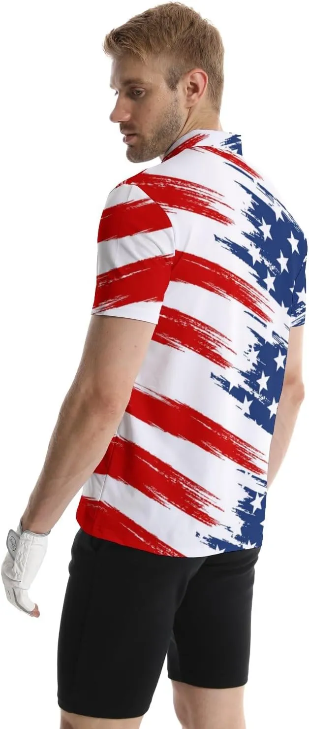 Golf Polo Shirts for Men Funny Short Sleeve Polo Shirts Golf Gifts Quick Dry Moisture Wicking Mens Hawaiian Polos Shirt