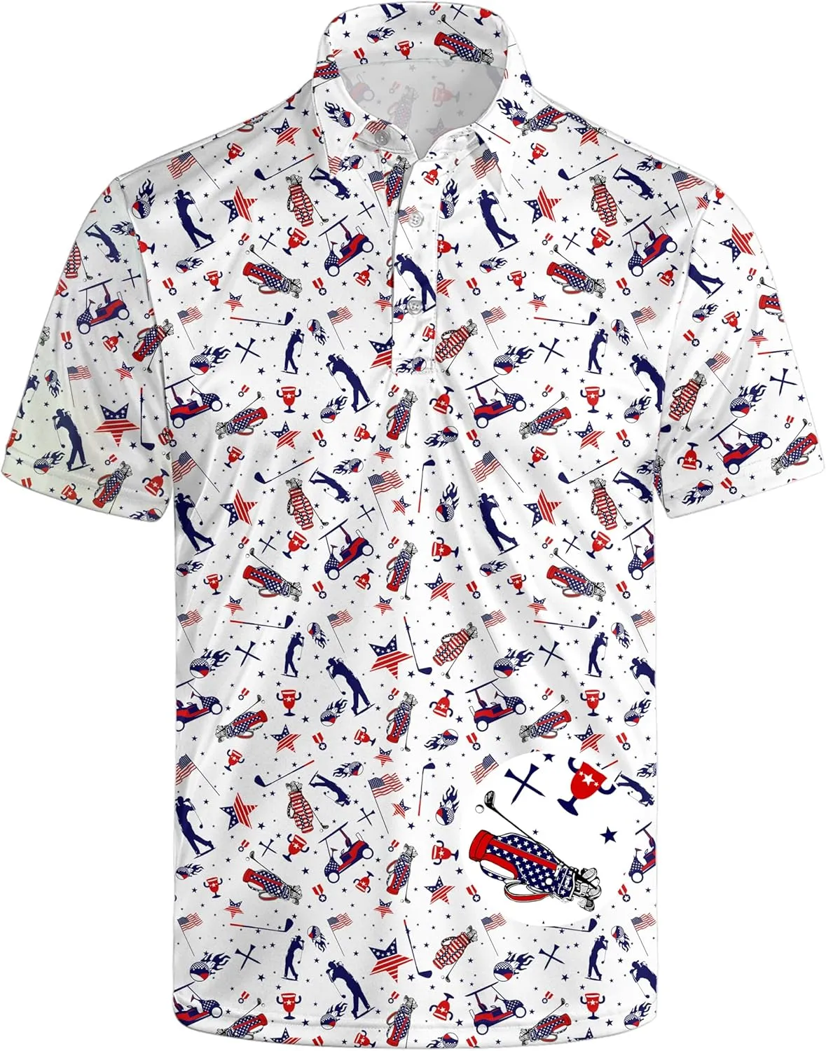 Golf Polo Shirts for Men Funny Short Sleeve Polo Shirts Golf Gifts Quick Dry Moisture Wicking Mens Hawaiian Polos Shirt