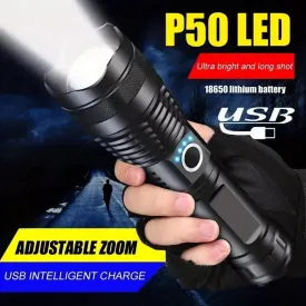 High Powered Super Bright Flashlight LED Rechargeable Torch Lamp