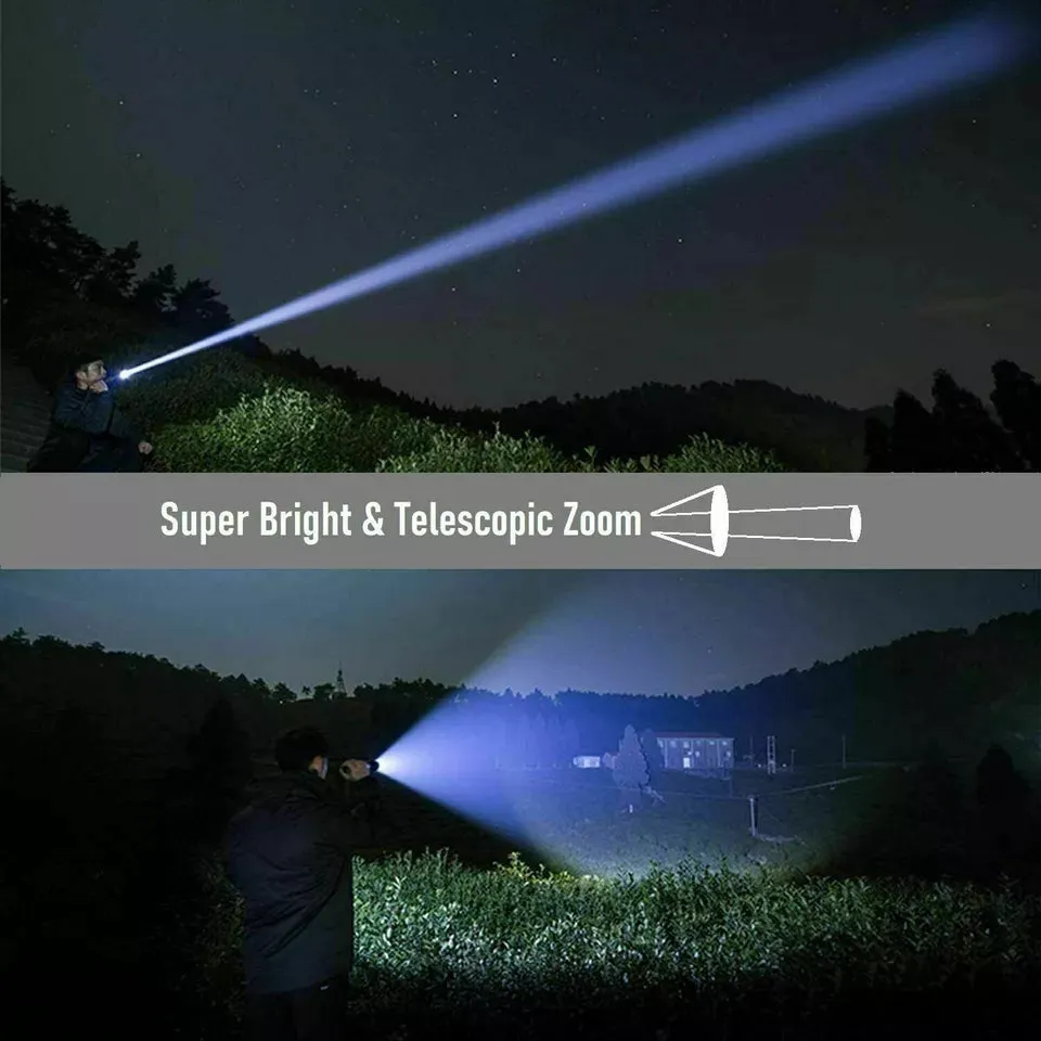 High Powered Super Bright Flashlight LED Rechargeable Torch Lamp