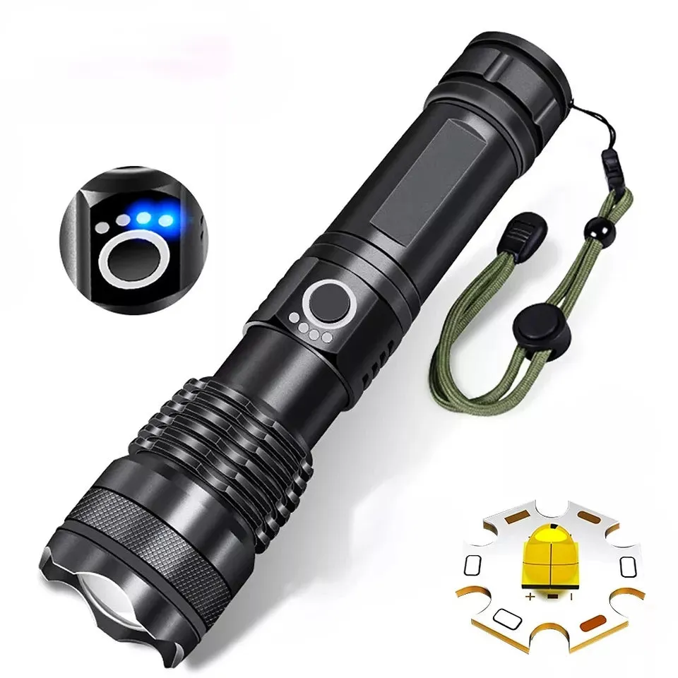 High Powered Super Bright Flashlight LED Rechargeable Torch Lamp
