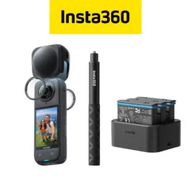 Insta360 X4 battery kit Bundle (2 extra battery, charge hub, lens cap, 114cm invisible selfie stick)