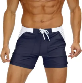 MAGNIVIT Men's Swimwear Swimsuits Solid Basic Long Swim Sport Trunks Board Shorts with Pockets