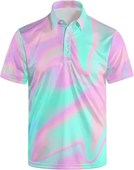 Mens Golf Shirt Dry Fit Casual Short Sleeve
