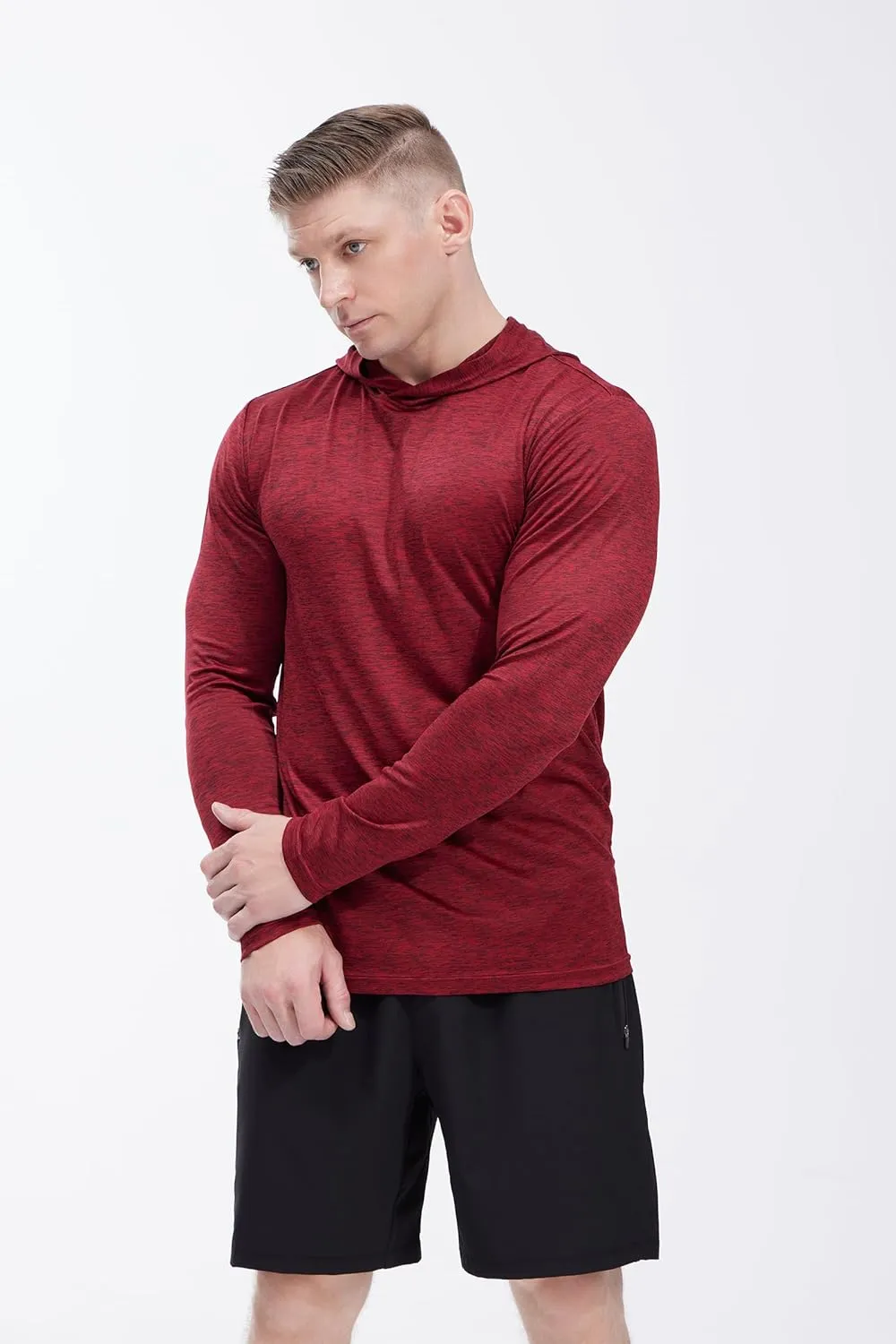 Men's Lightweight Hoodies 4 Pack Long Sleeve Athletic Shirts for Mens Running Workout Swim T-Shirt