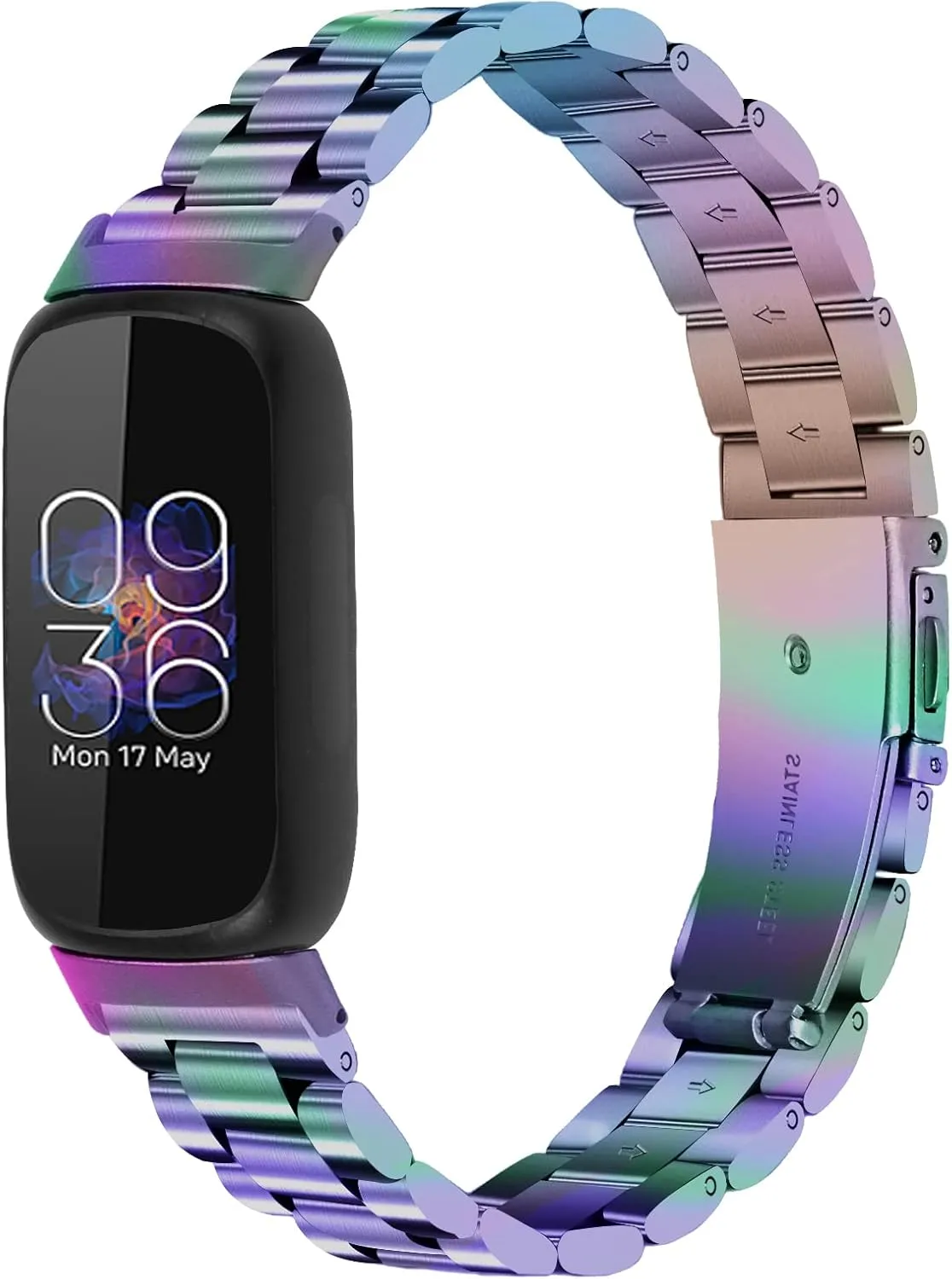 Metal Bands Compatible for Fitbit Inspire 3 for Women & Men,Solid Stainless Steel Adjustable Strap Replacement Band for Inspire 3 Fitness Tracker