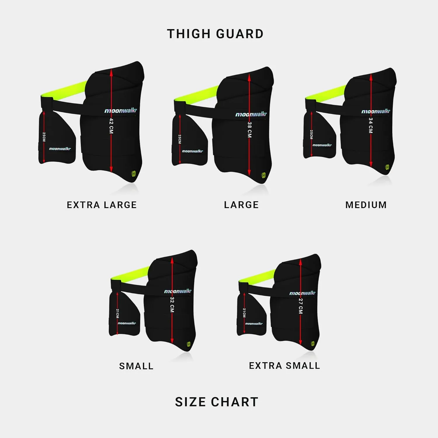 moonwalkr 2.0 Cricket Batting Combo Thigh Guard Black