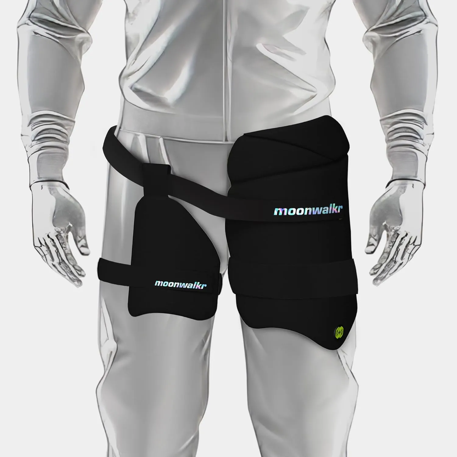 moonwalkr 2.0 Cricket Batting Combo Thigh Guard Black