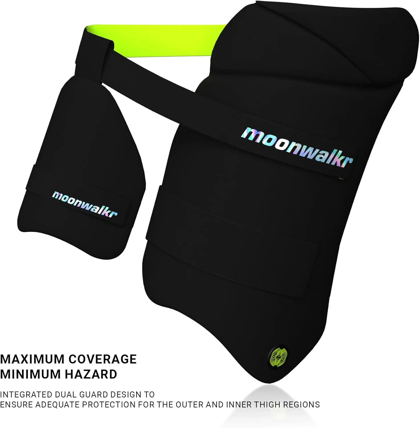 moonwalkr 2.0 Cricket Batting Combo Thigh Guard Black