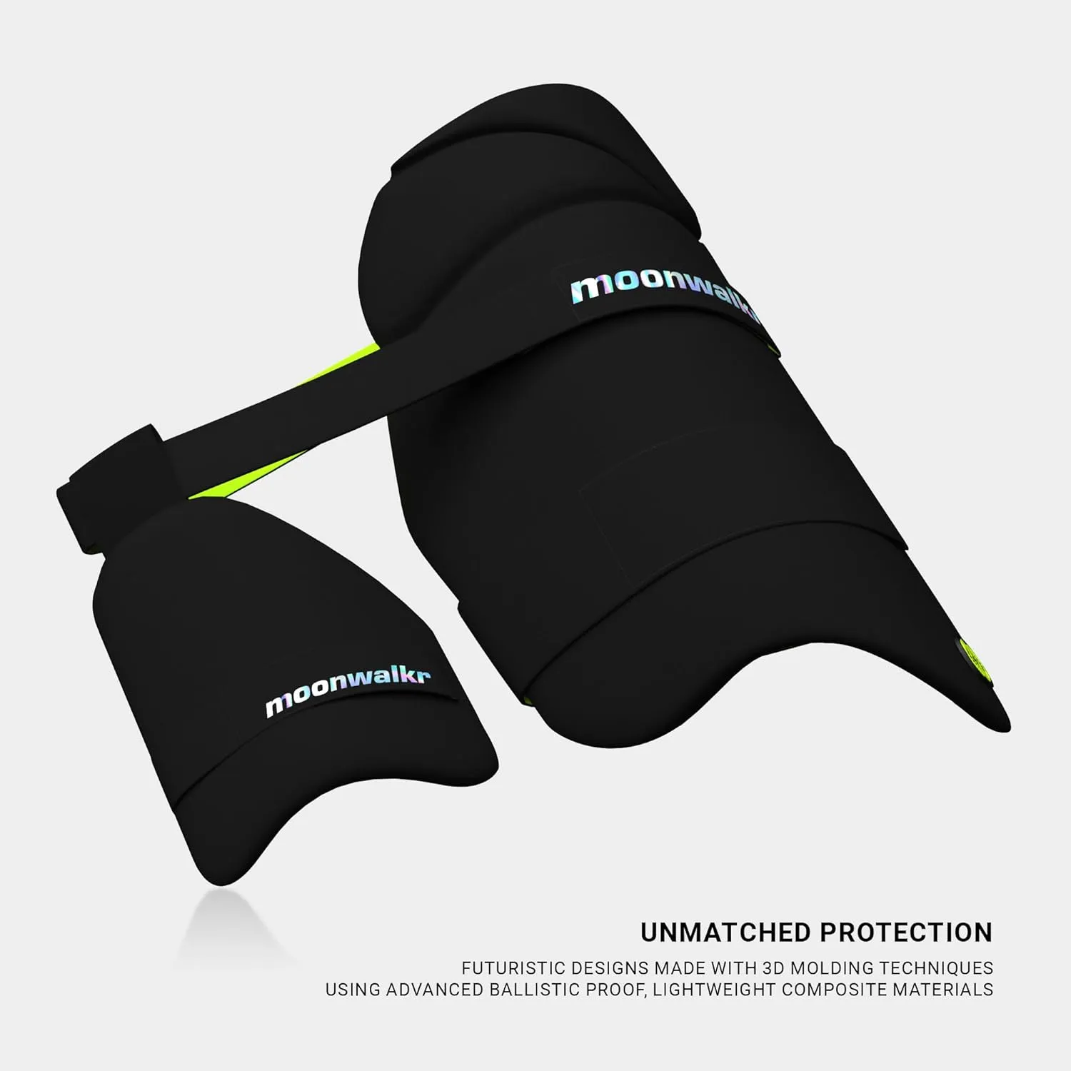 moonwalkr 2.0 Cricket Batting Combo Thigh Guard Black