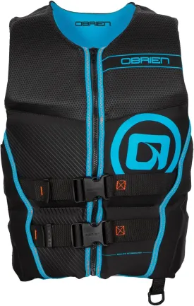 O'Brien Men's Flex V-Back Life Jacket - Black/Cyan