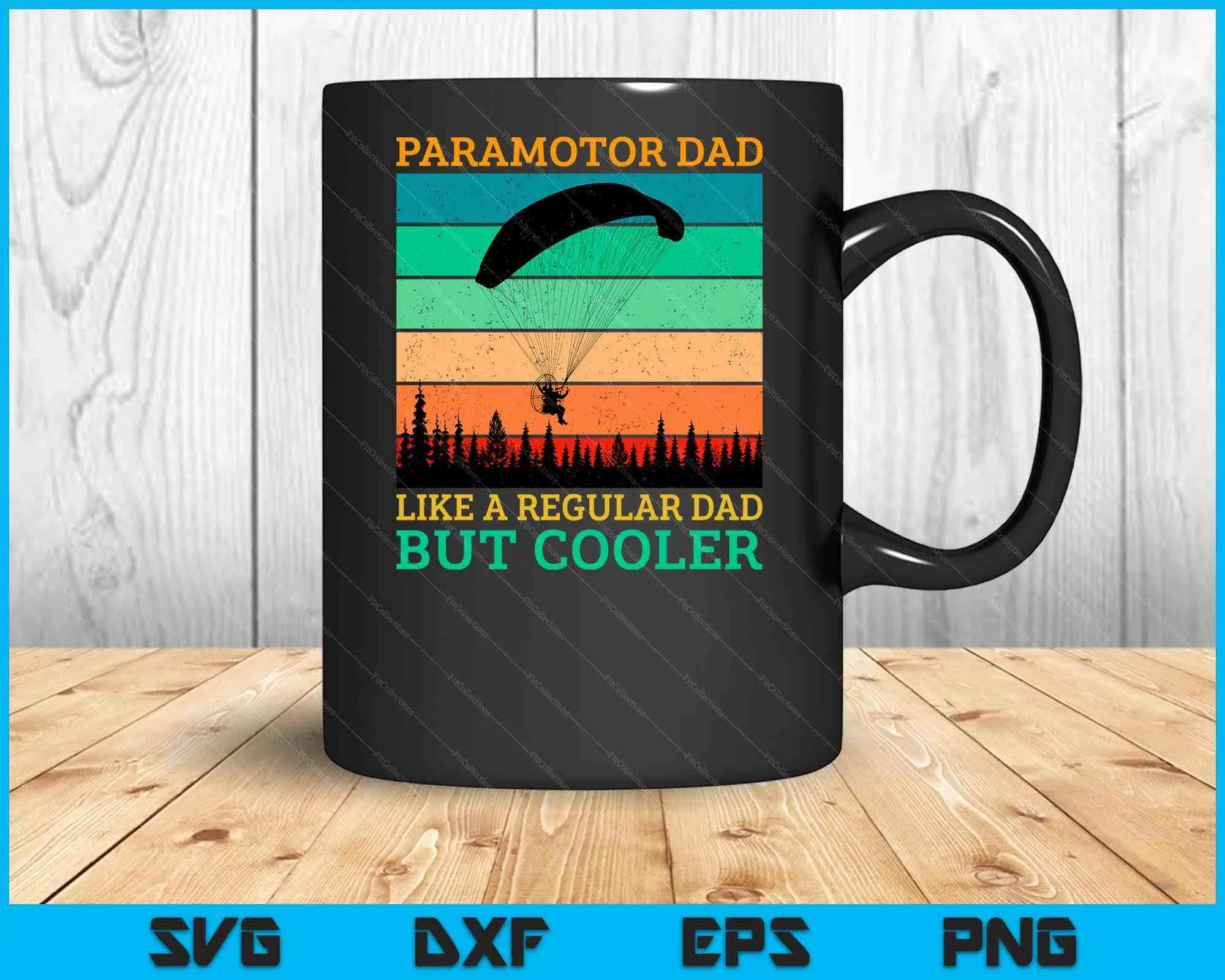 Paramotor Dad Paramotor Powered Paraglider Paragliding SVG PNG Digital Cutting Files