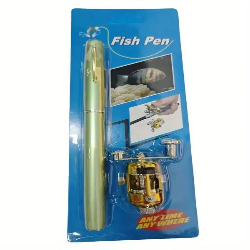 Pocket Size Fishing Rod, Small Mini Pen Shape Fishing Rod and Spinning Reel Combos Kit