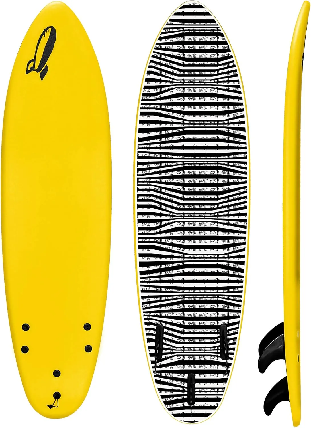 Rock-It 6' Baby Jess Surfboard Soft Top Surfboard, Kids Surfboard with Innovative Design Easy to Paddle and Maneuverable, Small Surfboard, Surfboards for Kids
