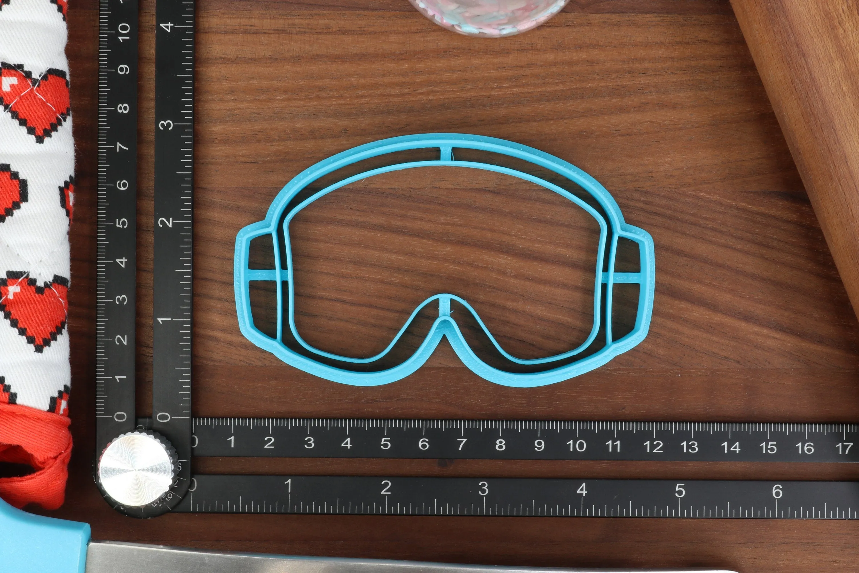 Skillful Snowboarding Cookie Cutters - Snowboard, Snowboarder Cat, Snowboarder Outline, Snowboarding Goggles, Snowboarding Mitten