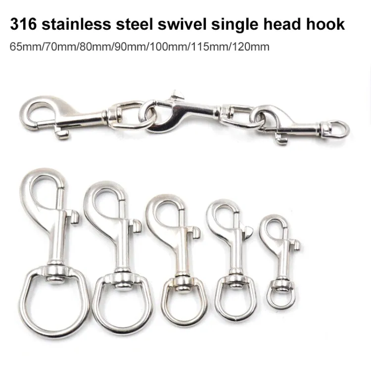Stainless Steel Swivel Single Hook Pet Leash Hook, Specification: 90mm