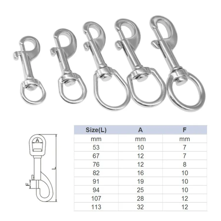 Stainless Steel Swivel Single Hook Pet Leash Hook, Specification: 90mm