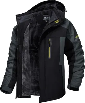 TACVASEN Men's Winter Ski Jacket Waterproof Snow Coats Snowboard Fleece Lining Jacket Warm Parka with Hooded