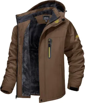 TACVASEN Men's Winter Ski Jacket Waterproof Snow Coats Snowboard Fleece Lining Jacket Warm Parka with Hooded