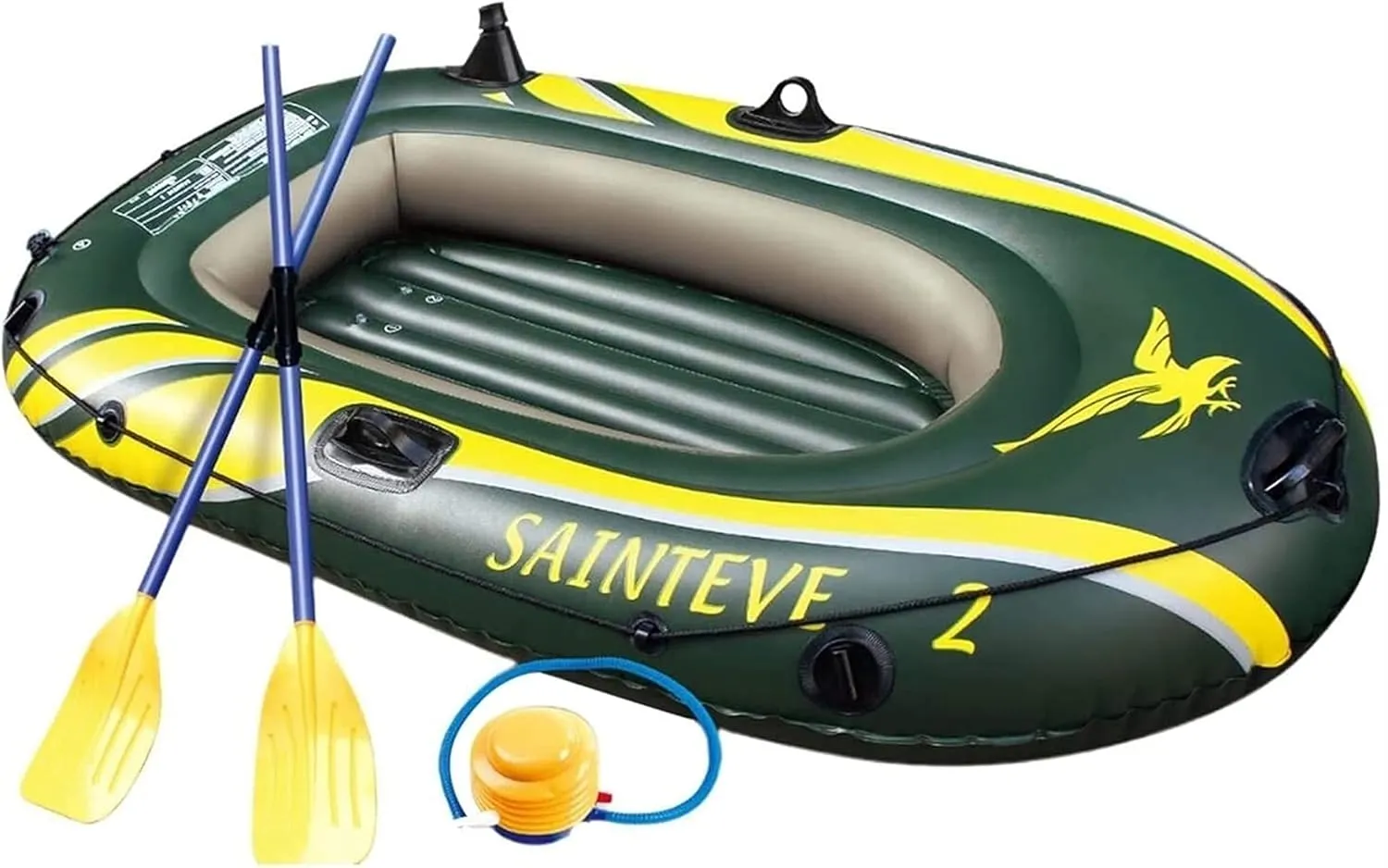 TEmkin 2 Person Inflatable Boat - Thicken Raft Kayak Assault Rubber Boats,Wear-Resisting Hovercraft Dinghies for Fishing,Entertainment 7 Kayak Water Sports