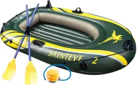 TEmkin 2 Person Inflatable Boat - Thicken Raft Kayak Assault Rubber Boats,Wear-Resisting Hovercraft Dinghies for Fishing,Entertainment 7 Kayak Water Sports