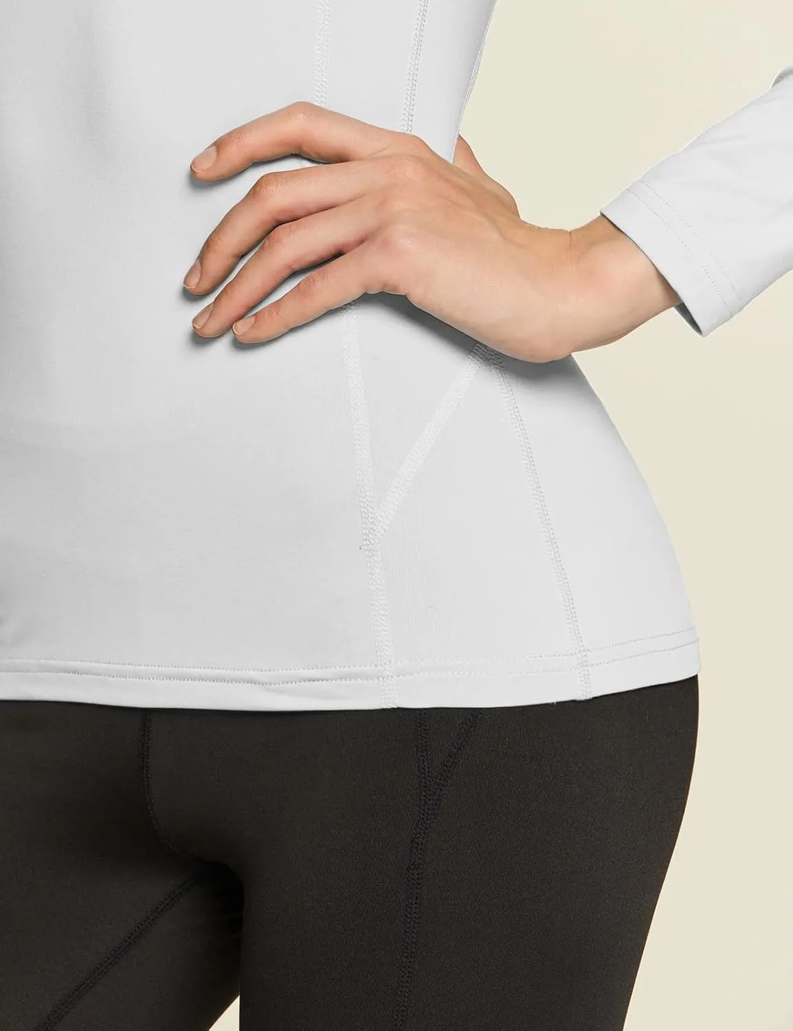 TSLA Women's Thermal Long Sleeve Tops, Mock Turtle & Crew Neck Shirts, Fleece Lined Compression Base Layer