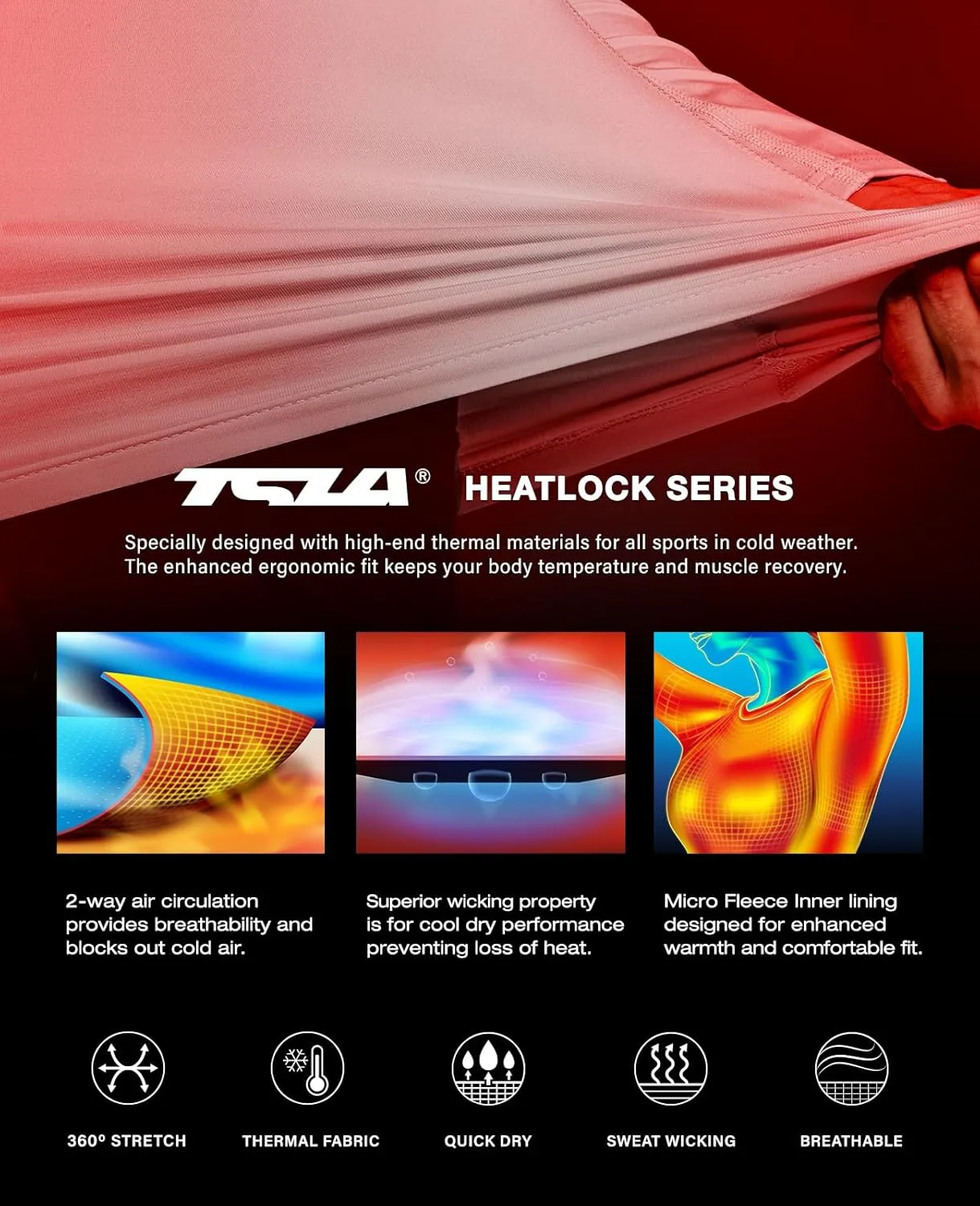 TSLA Women's Thermal Long Sleeve Tops, Mock Turtle & Crew Neck Shirts, Fleece Lined Compression Base Layer