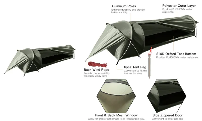 Ultralight Single Person Tent Waterproof Camping Tent