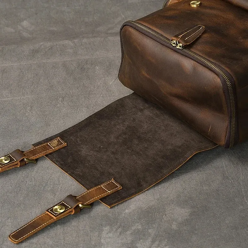 VintageTrail Leather Hiking Backpack
